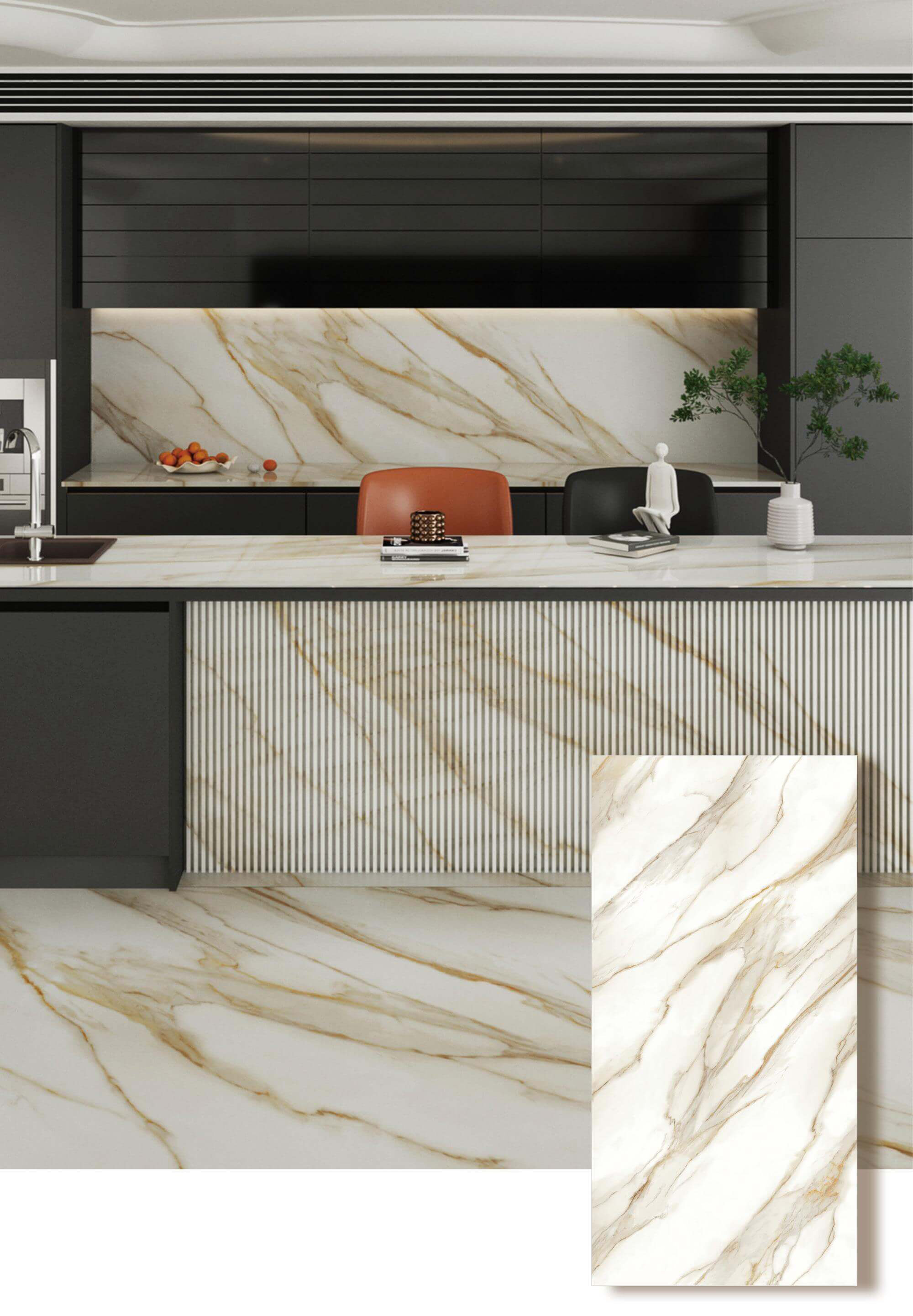 Elegant ALICE KING Marble Sintered Tile for High-End Kitchen Interiors TQ35-JQD163212N99
