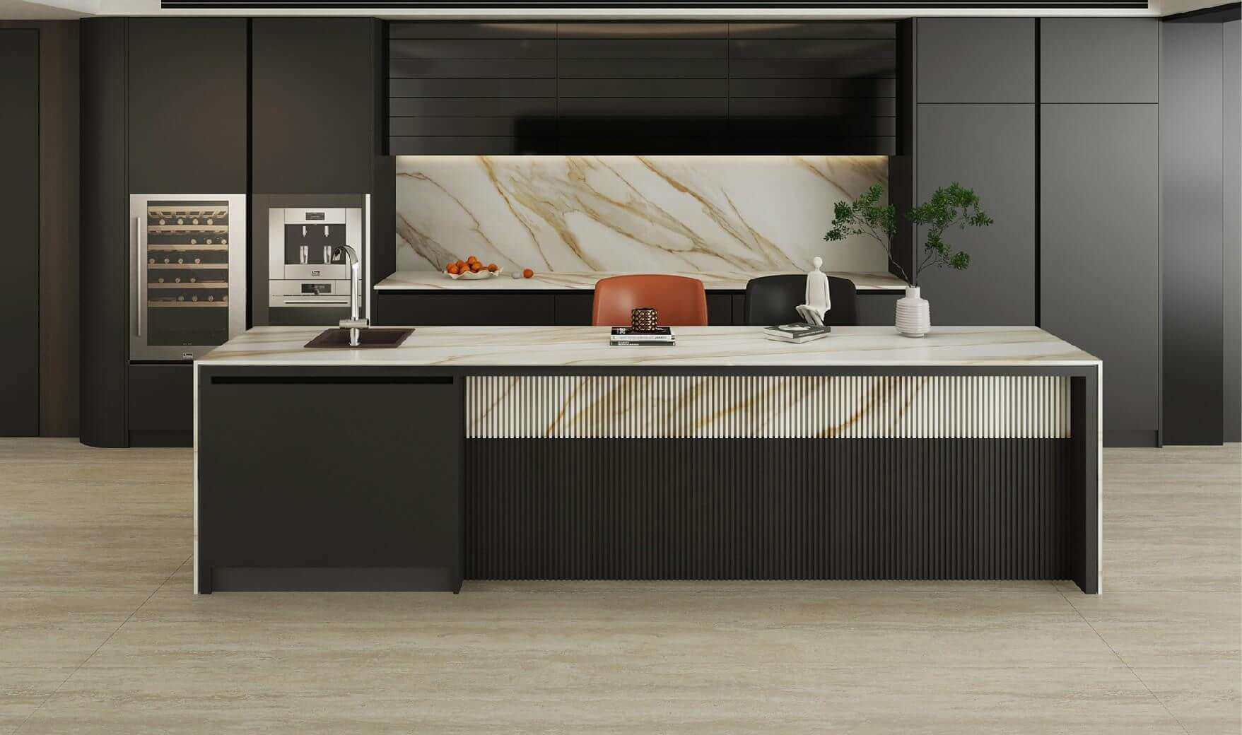 Elegant ALICE KING Marble Sintered Tile for High-End Kitchen Interiors TQ35-JQD163212N99