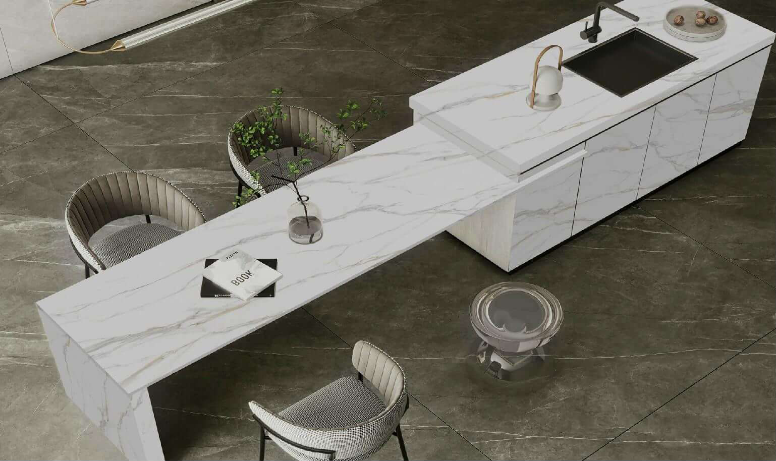 Luxury White & Golden-Beige Vein Sintered Tile 1600x3200x12mm TQ35-JQD163212N666