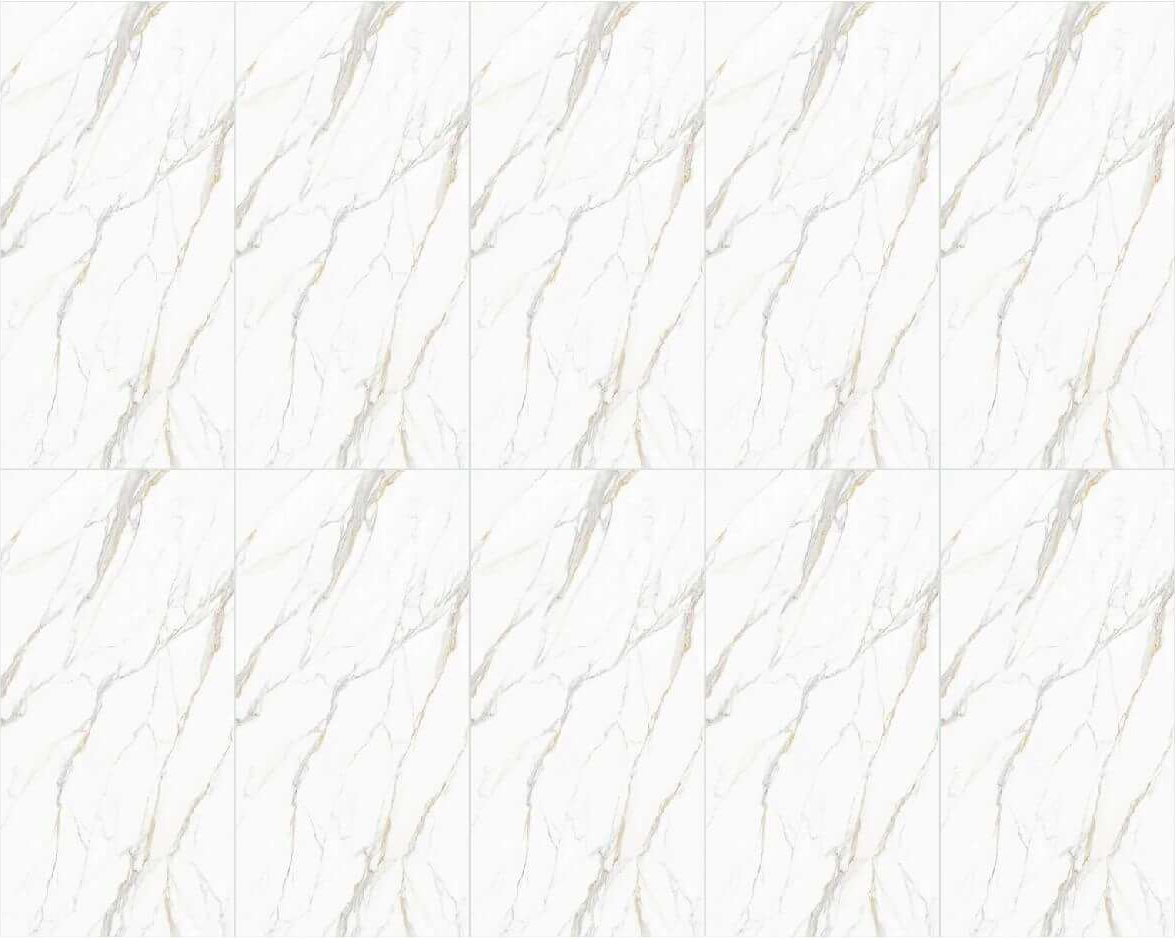 Luxury White & Golden-Beige Vein Sintered Tile 1600x3200x12mm TQ35-JQD163212N666