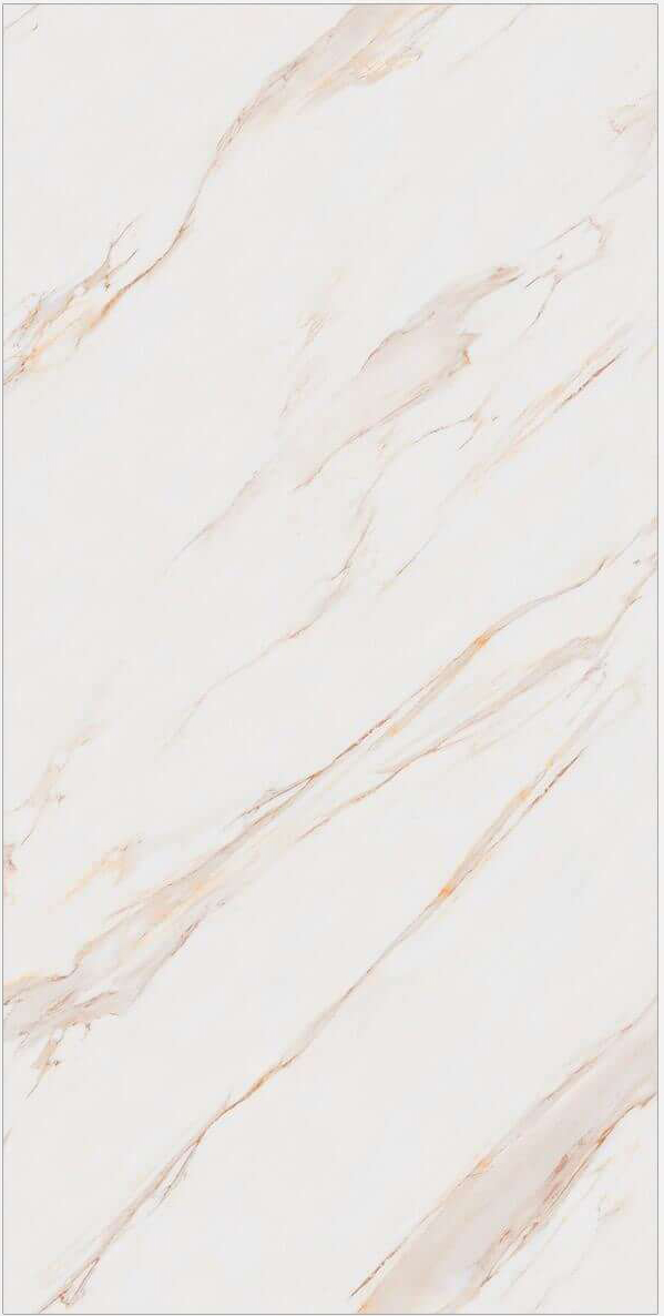 Luxury White & Warm Golden-Beige Vein Sintered Tile 1600x3200x12mm TQ35-JQD163212X47