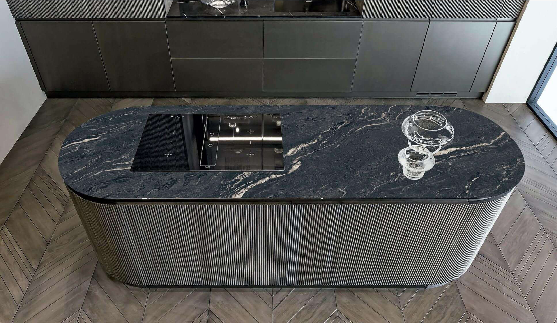 Luxury Dark Charcoal & Off-White Vein Full Body Sintered Tile 1600x3200x12mm TQ35-JQF163212X136