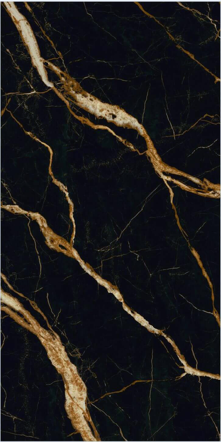 Luxury Black & Golden Vein Full Body Sintered Tile 1600x3200x12mm TQ35-JQF163212X137