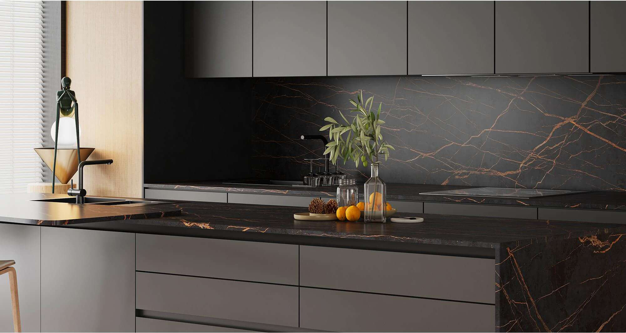 Sophisticated Dark Stone Full Body Sintered Tile for High-End Interiors TQ35-JQF163212X162