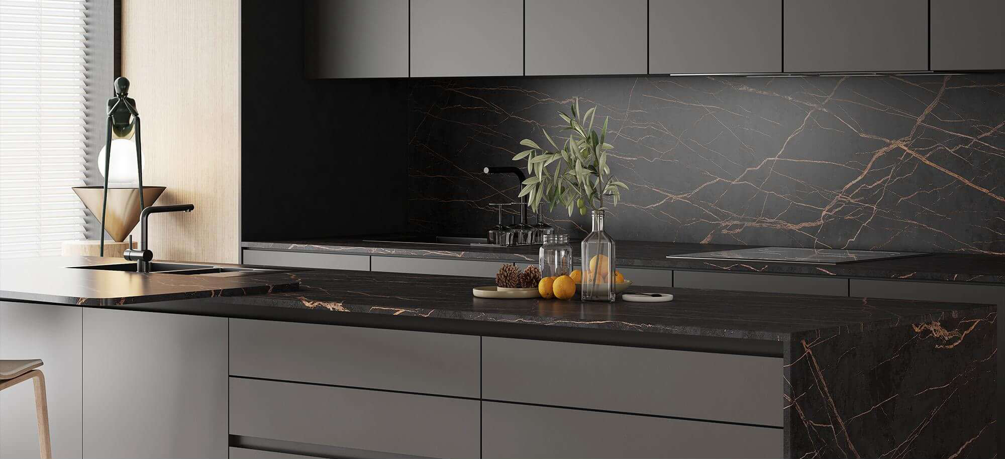 Sophisticated Dark Stone Full Body Sintered Tile for High-End Interiors TQ35-JQF163212X162