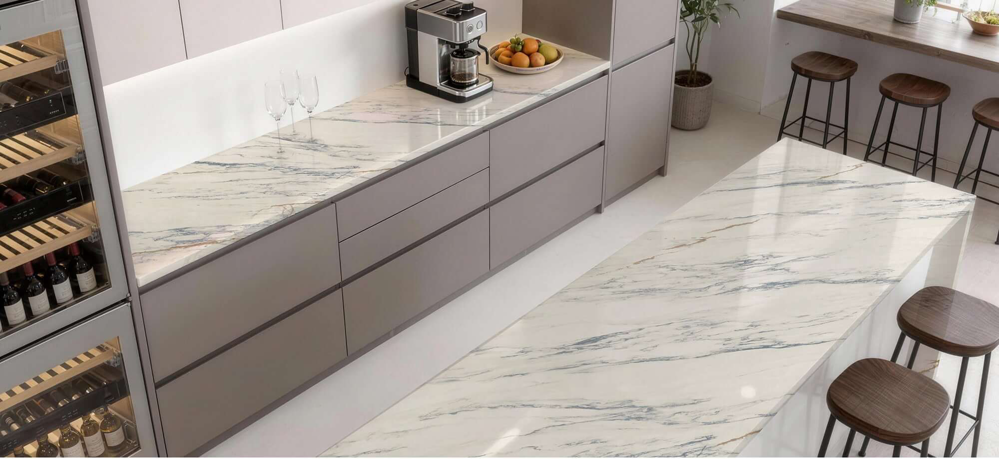White Marble Look Large Format Sintered Tile Slab TQ35-LH321620G207 MG207