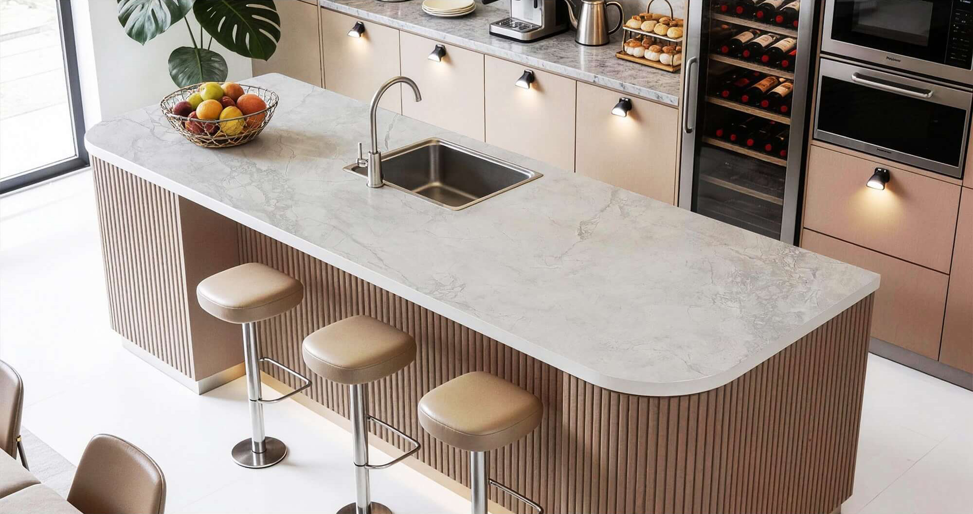 Light Grey Marble Bookmatch Sintered Tile Slab TQ35-LHA321620MG209 AB