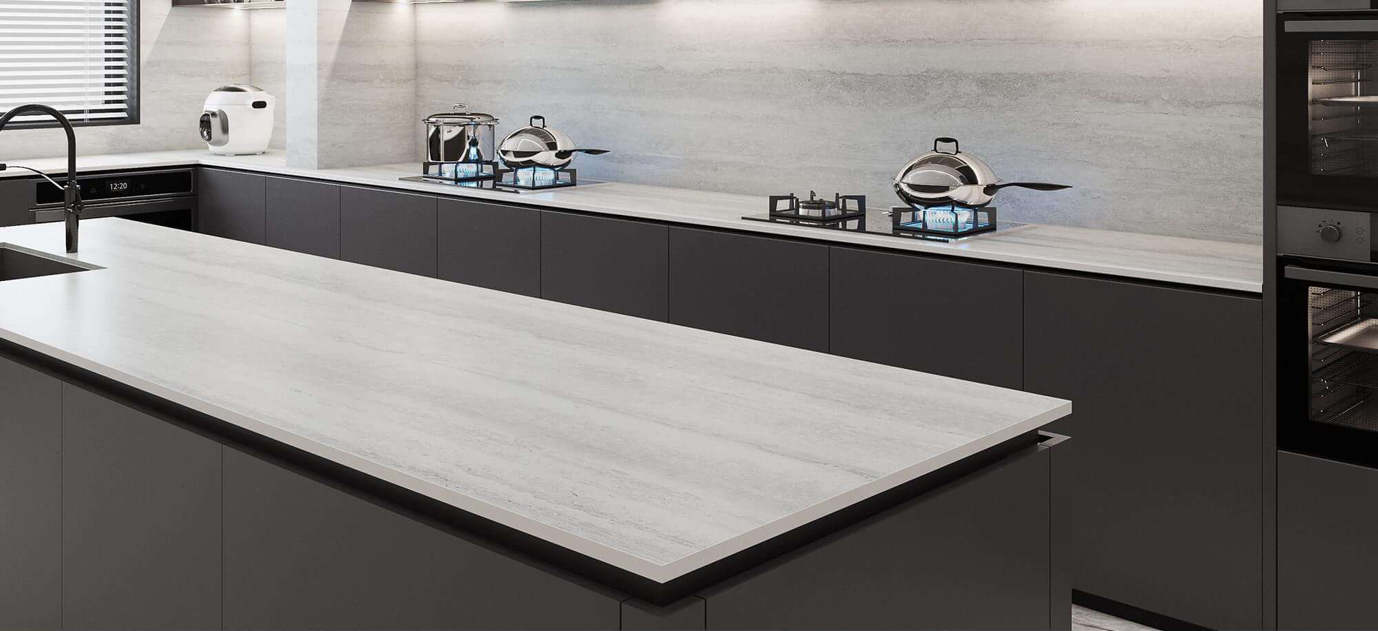 White Travertine Look Sintered Tile Slab TQ35-LHA321620N153