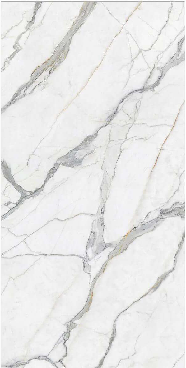 Luxury Calacatta Marble Effect Sintered Tile 1600x3200x20mm TQ35-LHD321620G123
