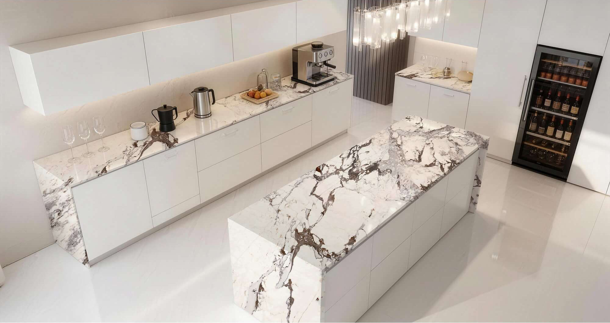 Bold Breccia Marble Effect Sintered Tile 1600x3200x20mm TQ35-LHD321620G206 AB