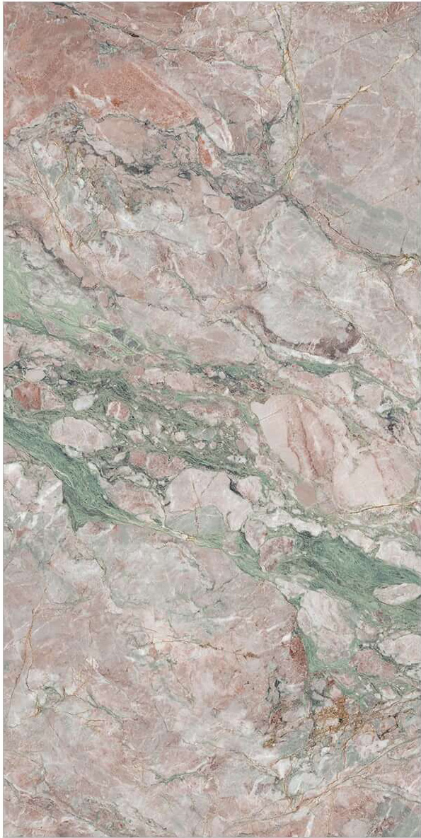 Exotic Pink & Green Marble-Effect Sintered Tile 1600x3200x20mm TQ35-LHD321620N211 AB
