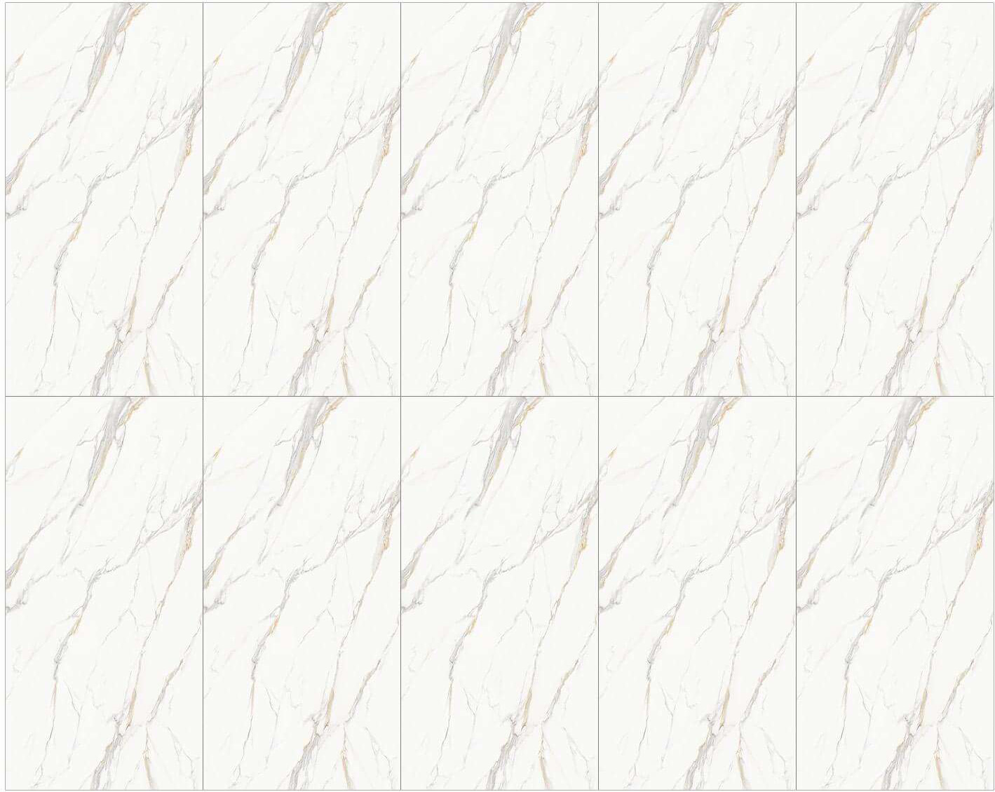Luxury Calacatta-Inspired White & Golden Vein Sintered Tile 1600x3200x20mm TQ35-LHD321620N666