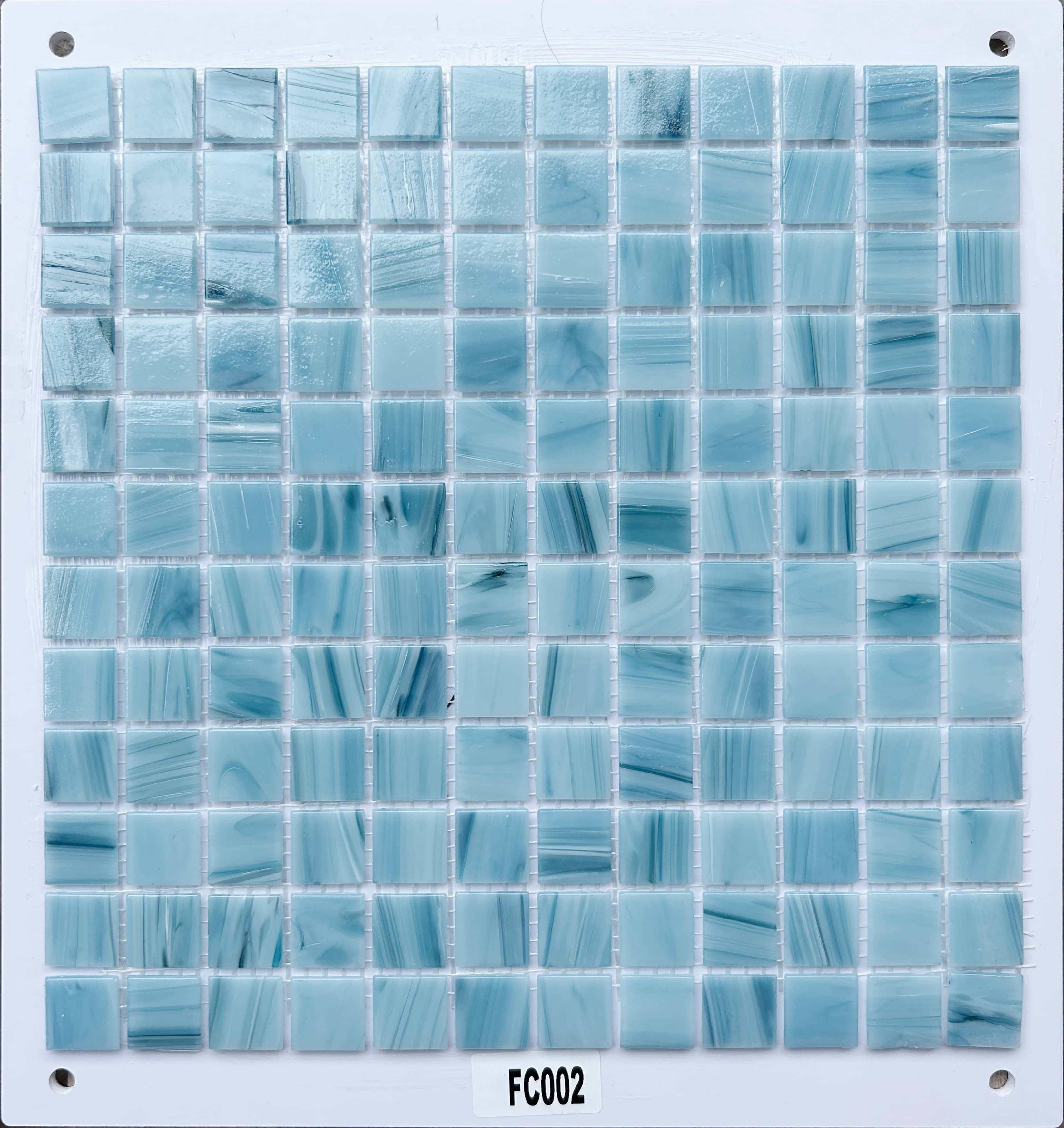 Soft Watercolor Light Blue Glass Mosaic Tile, 23x23mm, for Pool & Bathroom TQ36-FC002