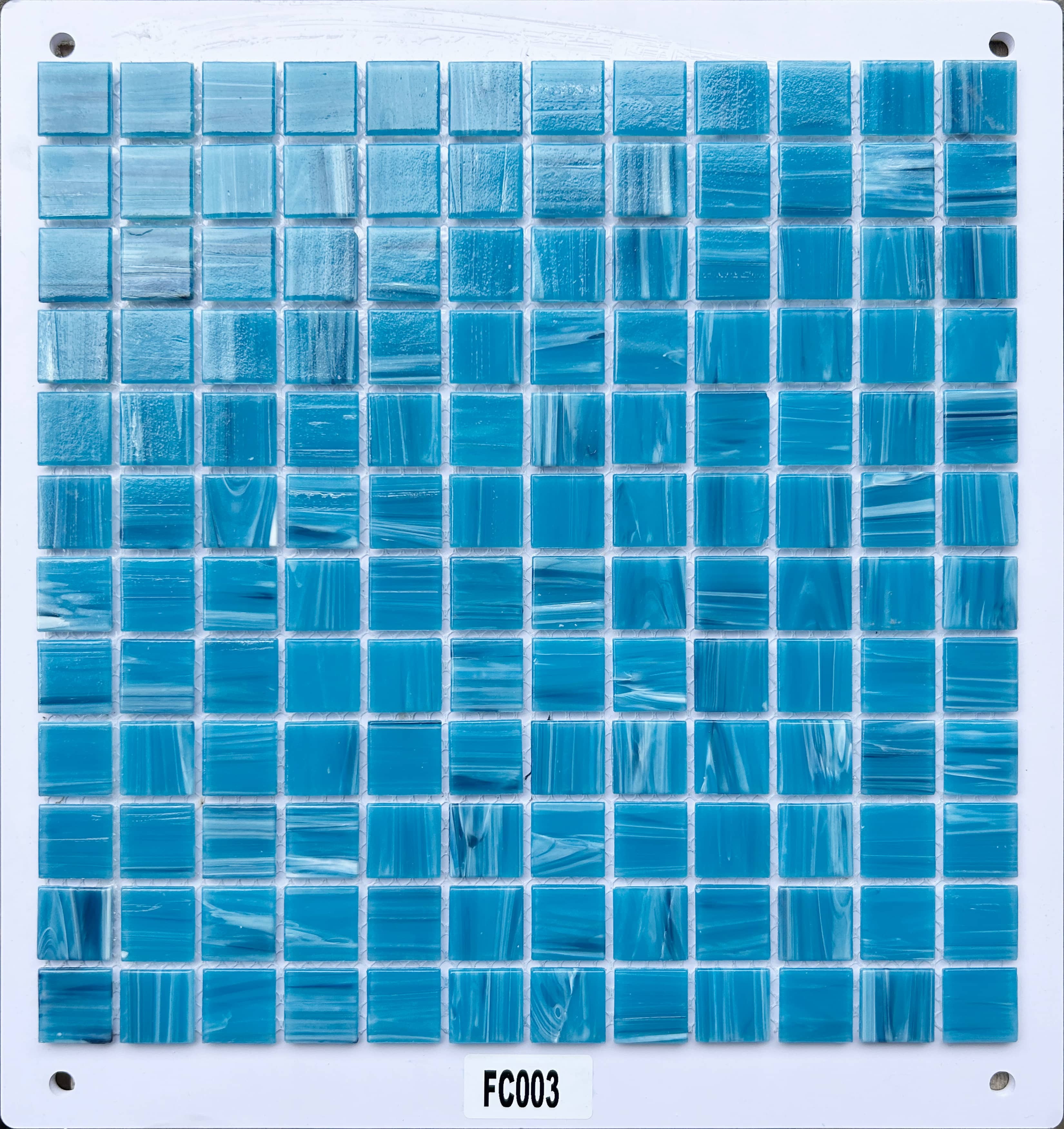 Deep Blue Marbled Glass Mosaic Tile, 23x23mm, for Pool & Bathroom TQ36-FC003