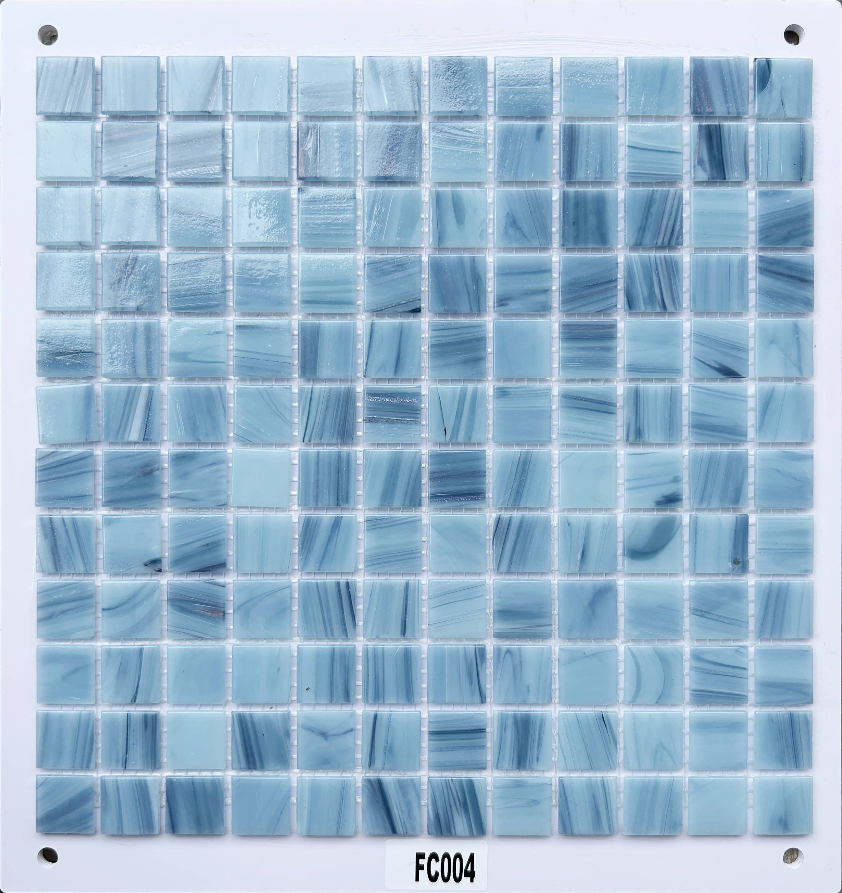 Soft Light Blue Marbled Glass Mosaic Tile, 23x23mm, for Pool & Bathroom TQ36-FC004