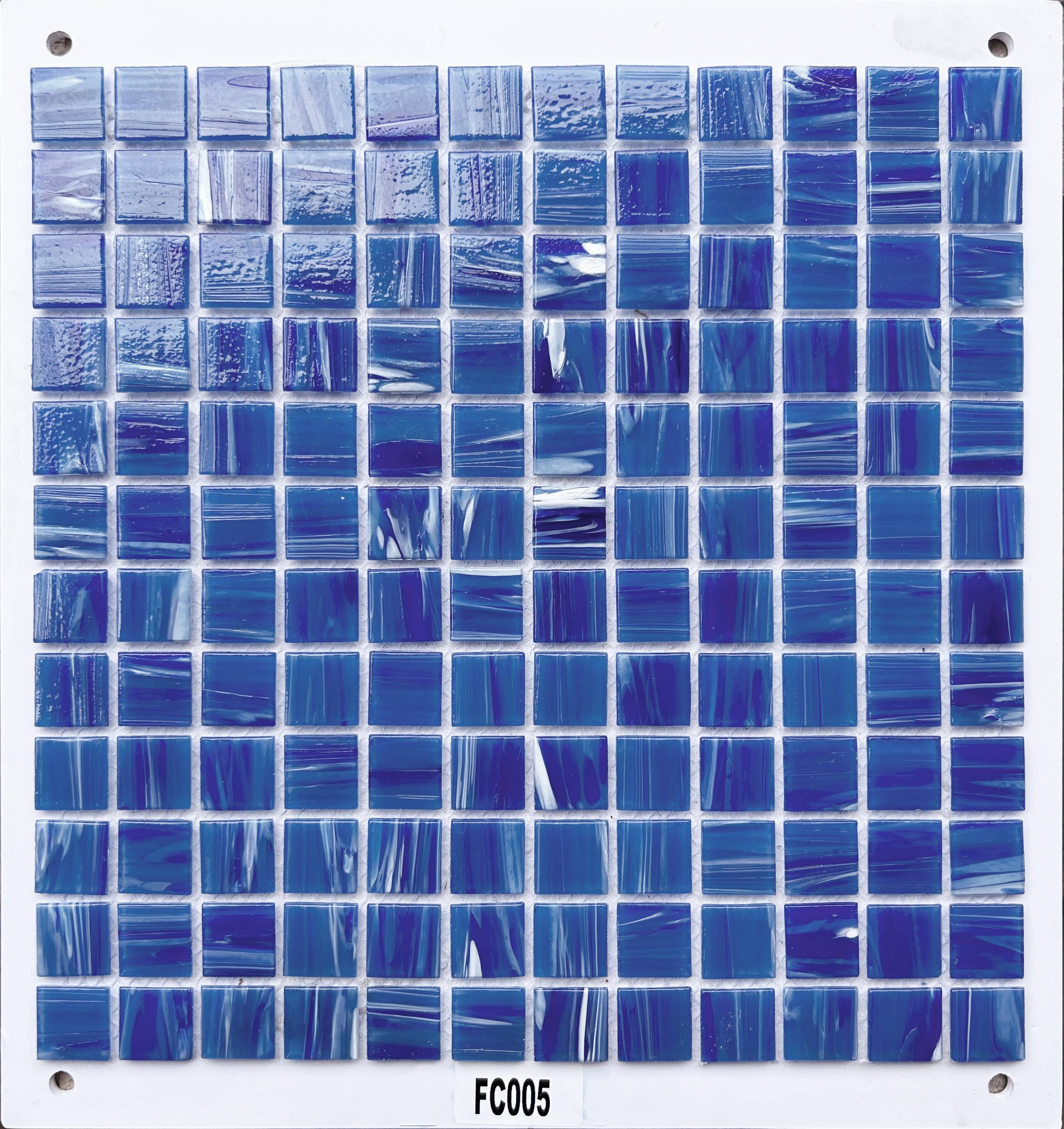 Deep Blue Gradient Marbled Glass Mosaic Tile, 23x23mm, for Pool & Bathroom TQ36-FC005