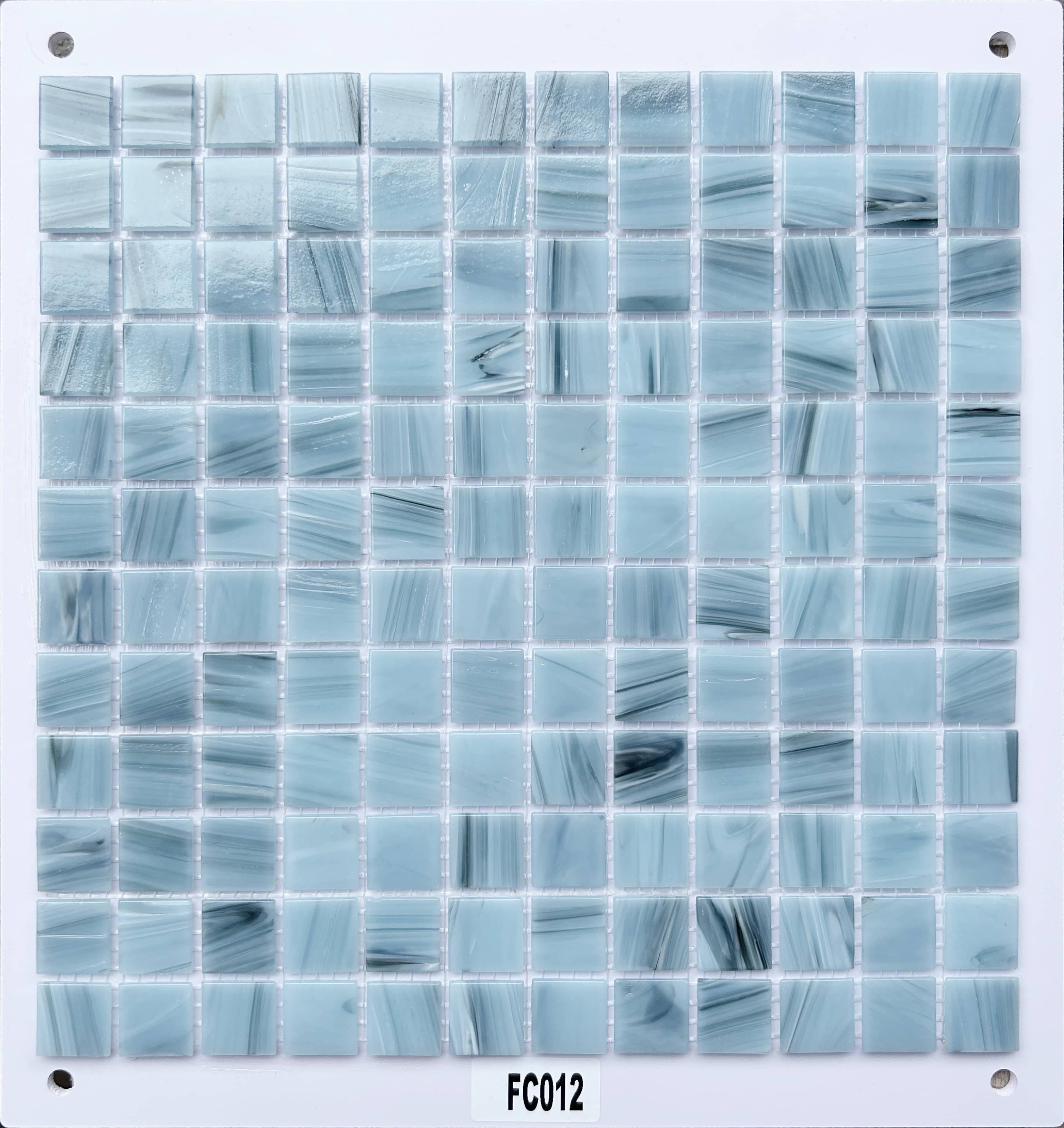 Soft Sky Blue Wavy Marbled Glass Mosaic Tile, 23x23mm, for Pool & Bathroom TQ36-FC012