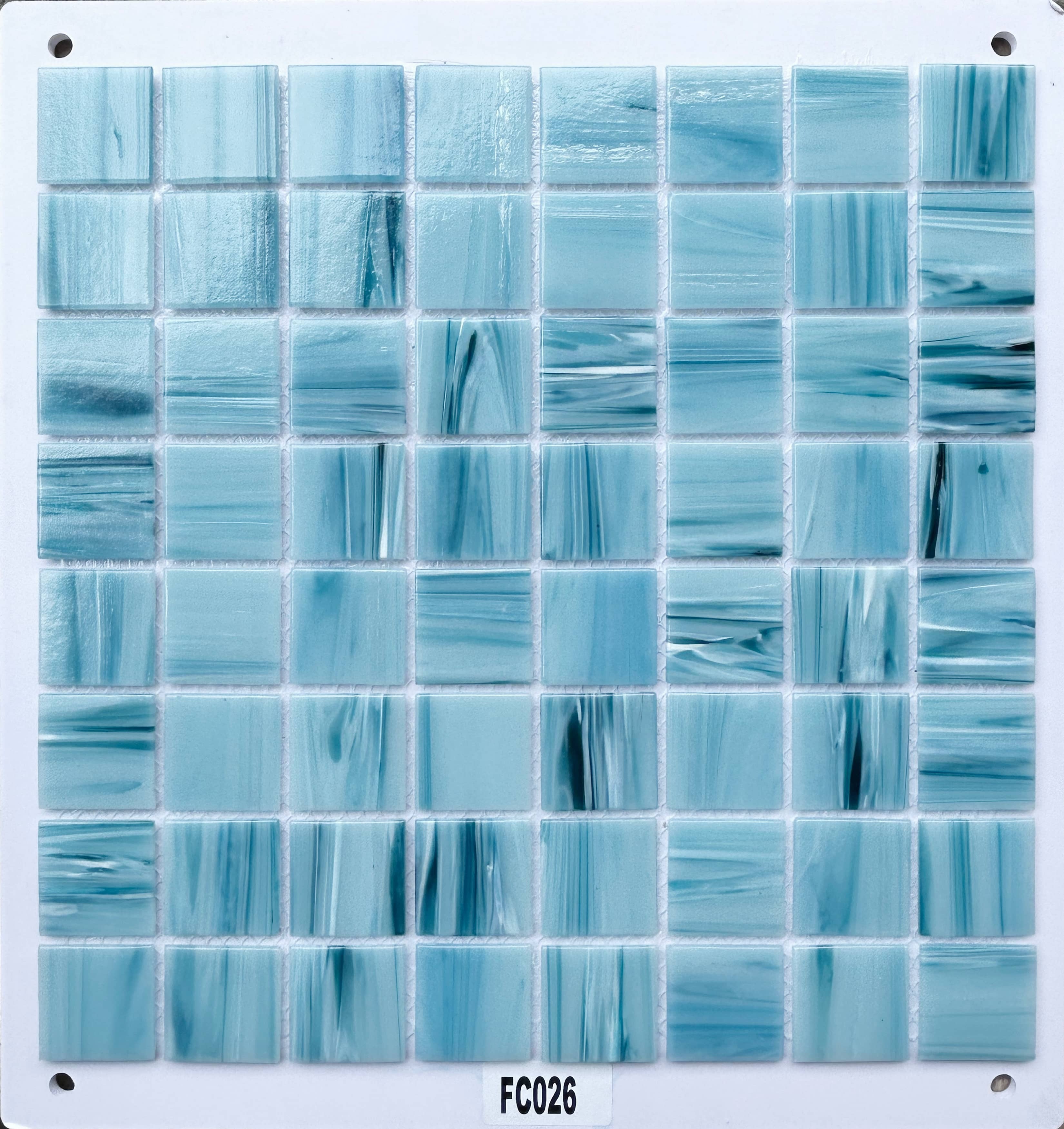 Solid Light Sky Blue Glass Mosaic Tile, 36x36mm, for Pool & Bathroom TQ36-FC026