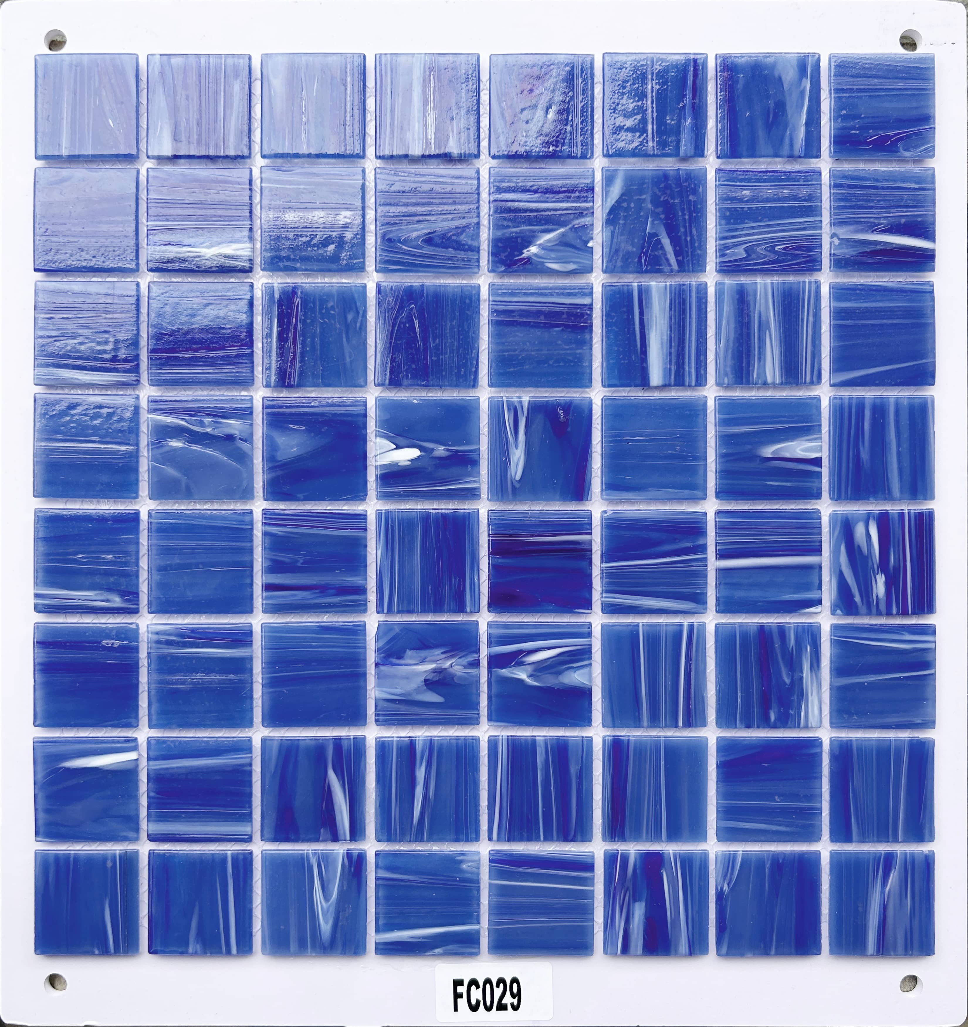 Deep Royal Blue Marbled Glass Mosaic Tile, 36x36mm, for Pool & Bathroom TQ36-FC029