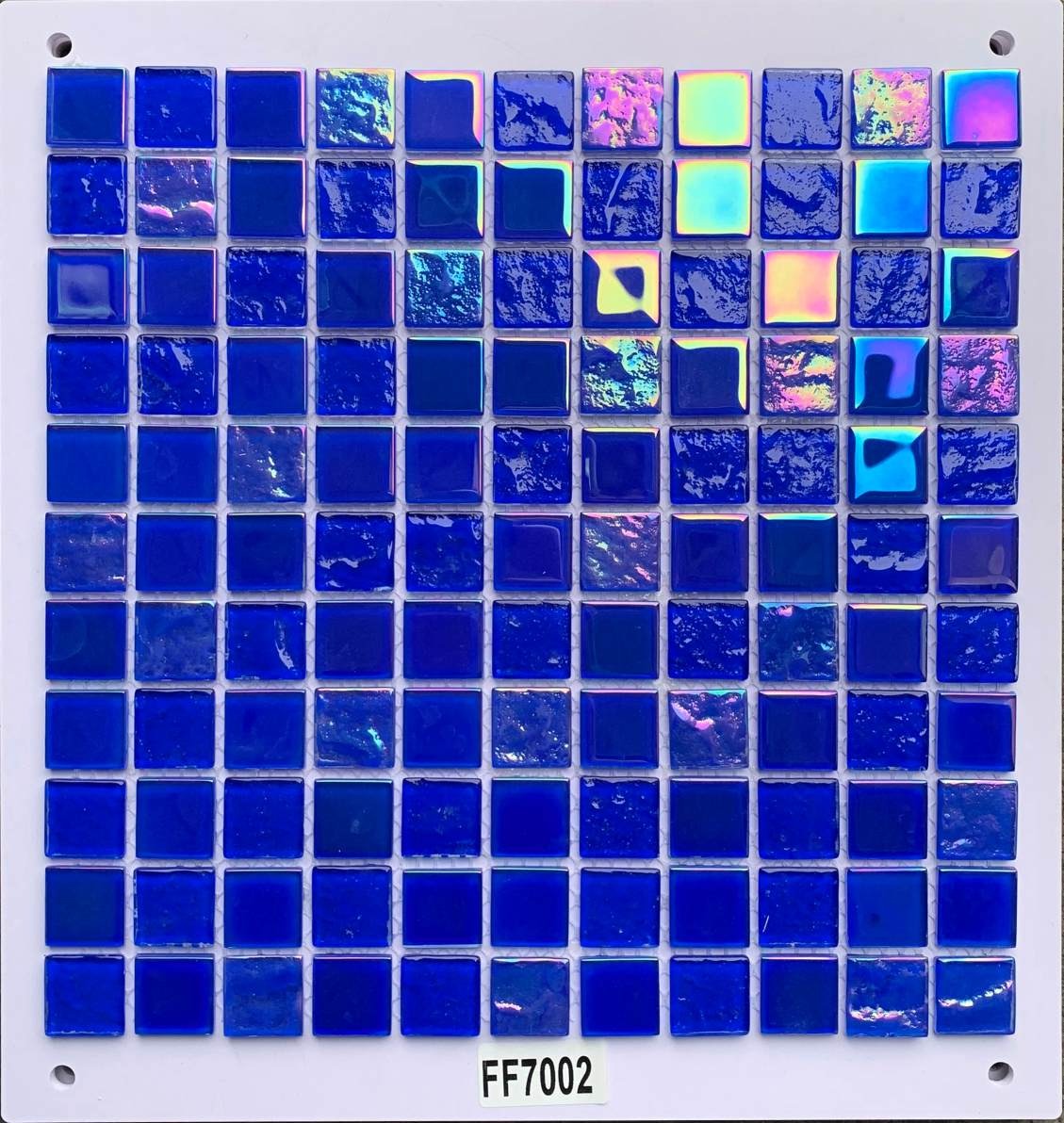 Deep Royal Blue Iridescent Glass Mosaic Tile, 25x25mm, for Pool & Bathroom TQ36-FF7002