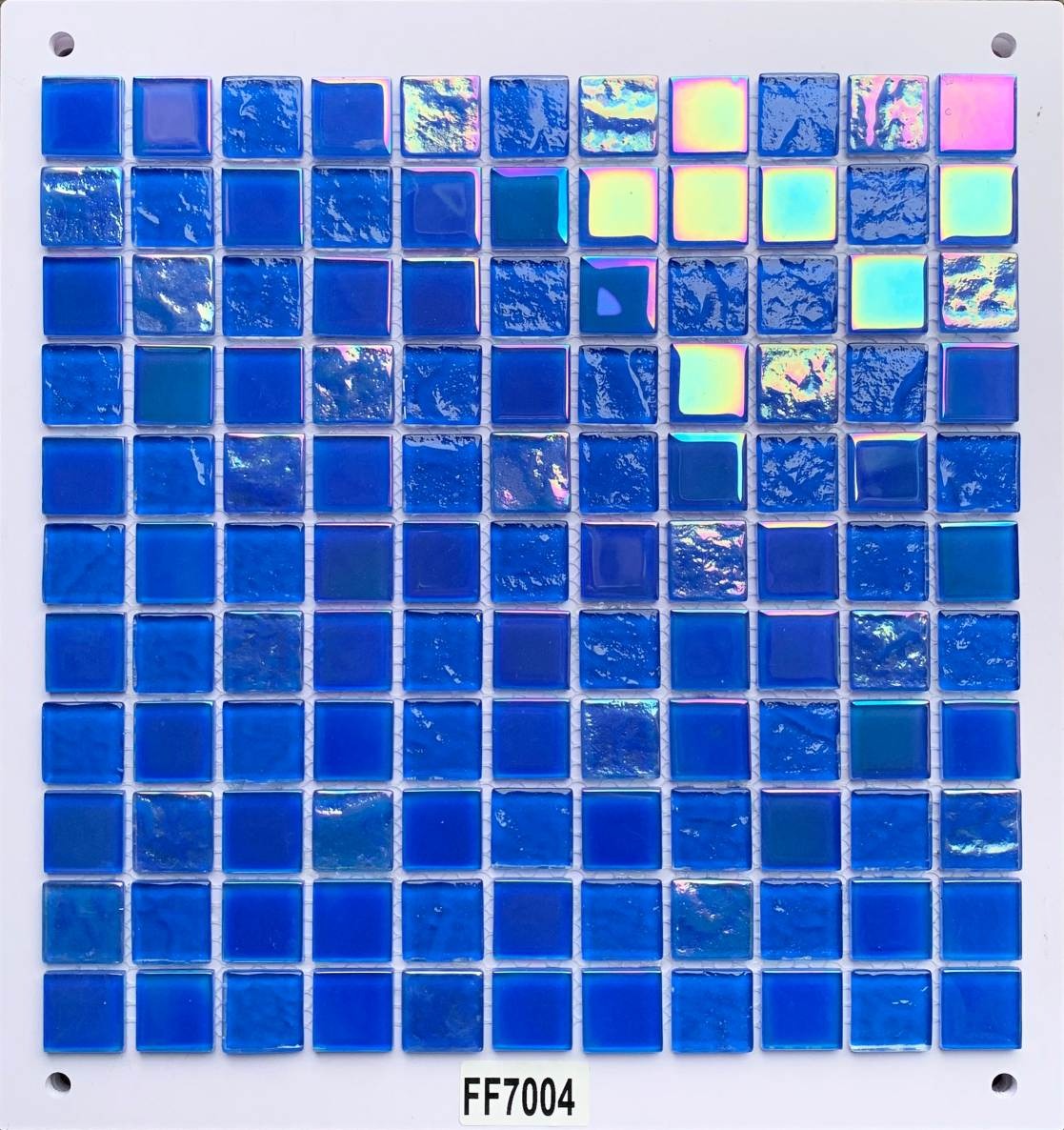 Vibrant Cobalt Blue Iridescent Glass Mosaic Tile, 25x25mm, for Pool & Bathroom TQ36-FF7004