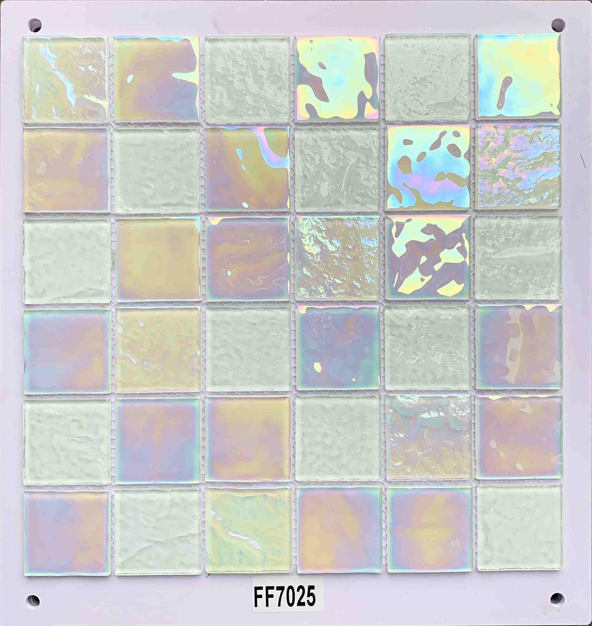 Dreamy Opal Pastel Iridescent Glass Mosaic Tile, 48x48mm, for Accent Walls & Bathrooms TQ36-FF7025