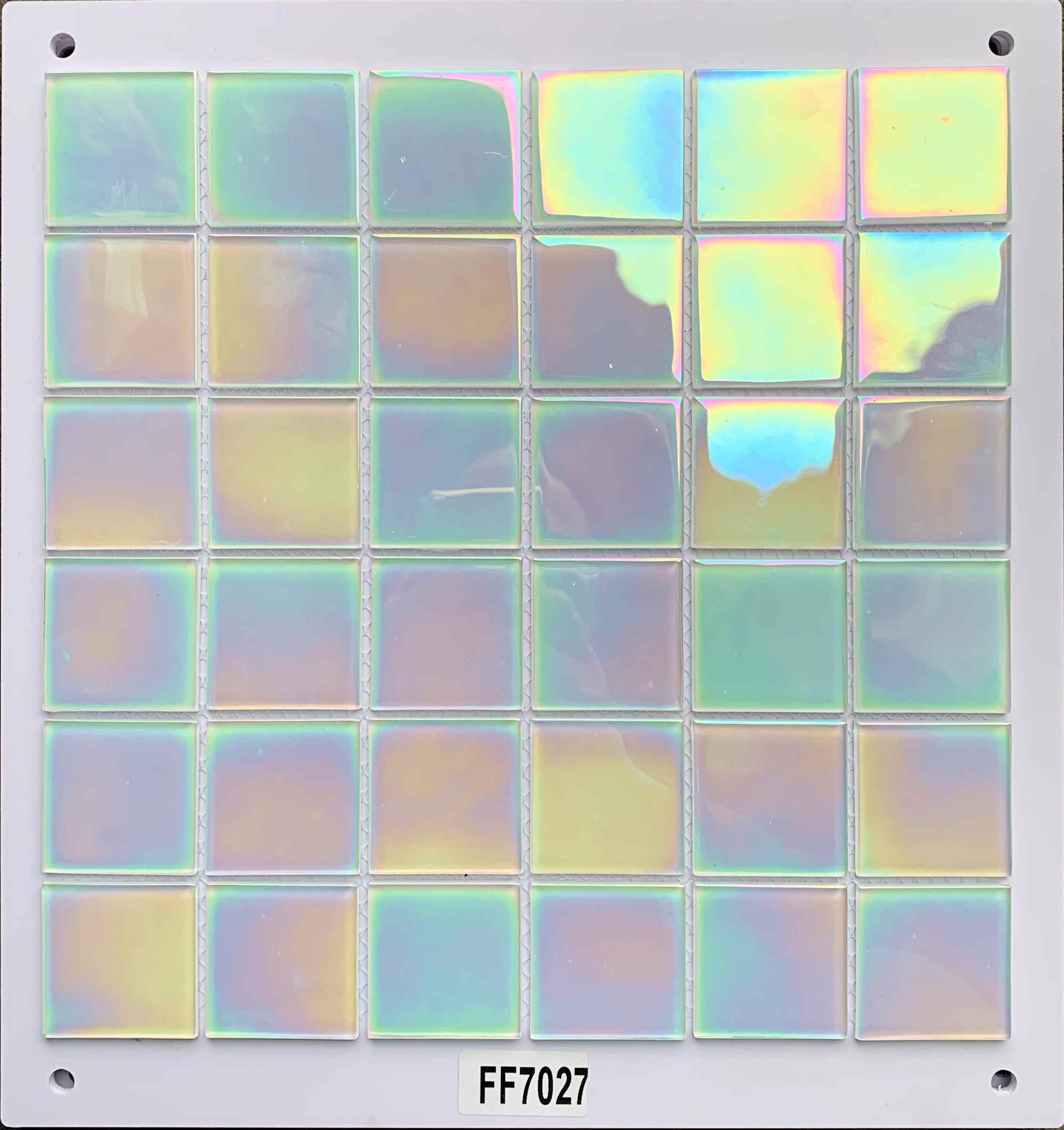Full Iridescent Opal Pastel Glass Mosaic Tile, 48x48mm, for Accent Walls & Bathrooms TQ36-FF7027