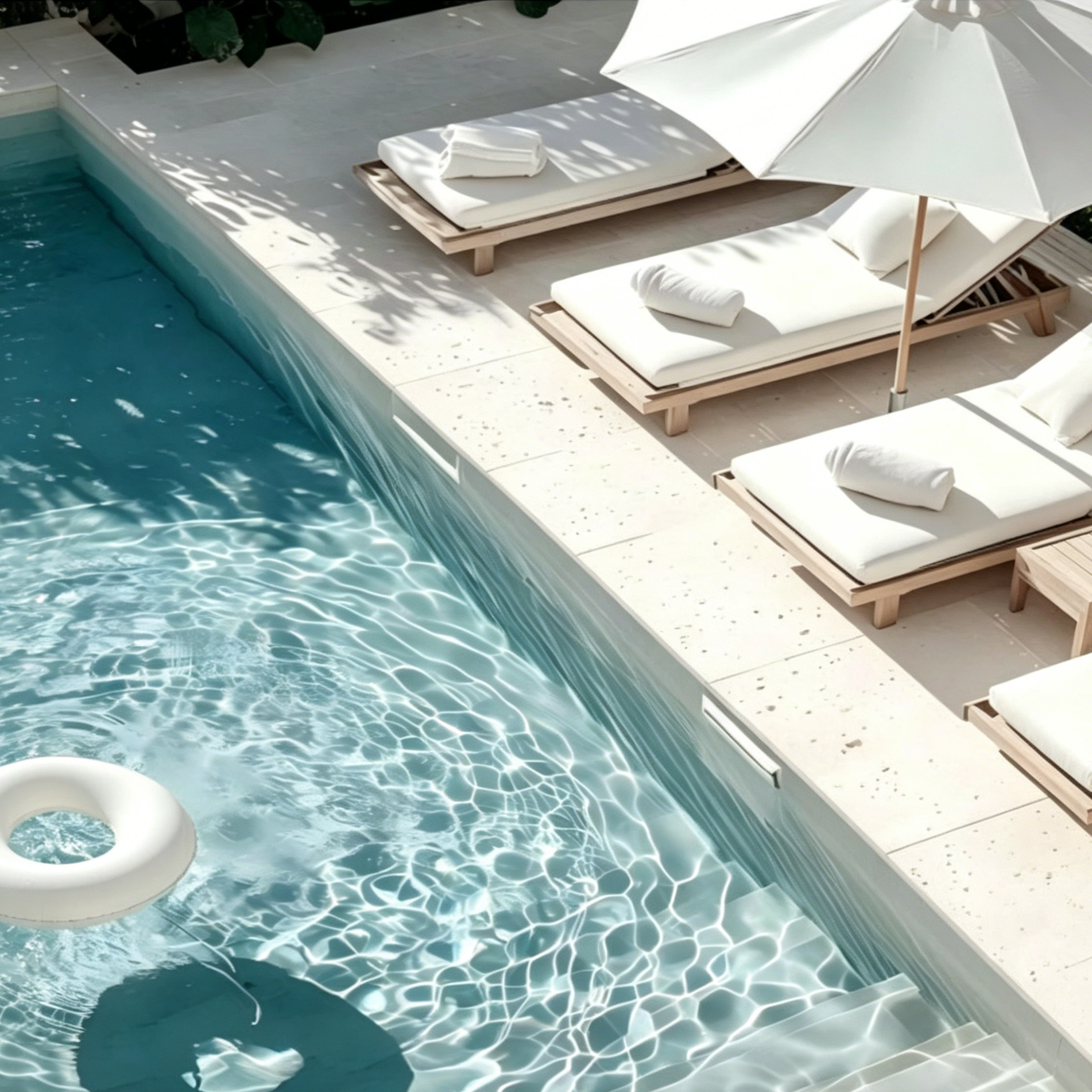 Light Moonlight Grey Porcelain Swimming Pool Tile for Minimalist Resort Pools TQ37-66114