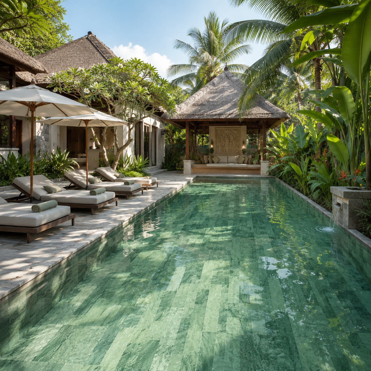 Aqua Jade Bali Style Pool Tile with Sukabumi Look for Tropical Resort Pools TQ37-66M08