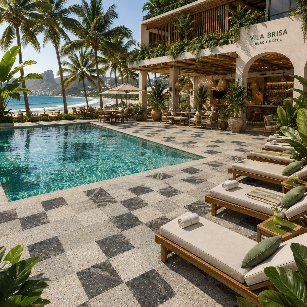Light Grey Modular Bali Style Pool Tile for Waterlines and Sukabumi Look Pool Design TQ37-66M14