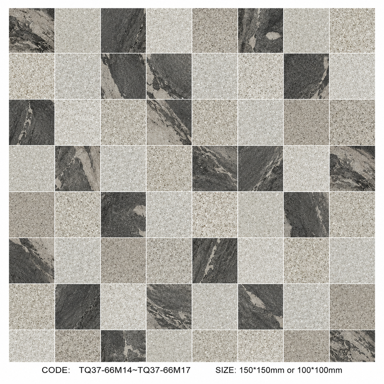 Dark Grey Stone Look Modular Bali Style Pool Tile for Contemporary Pools and Sukabumi Look Alternatives TQ37-66M17
