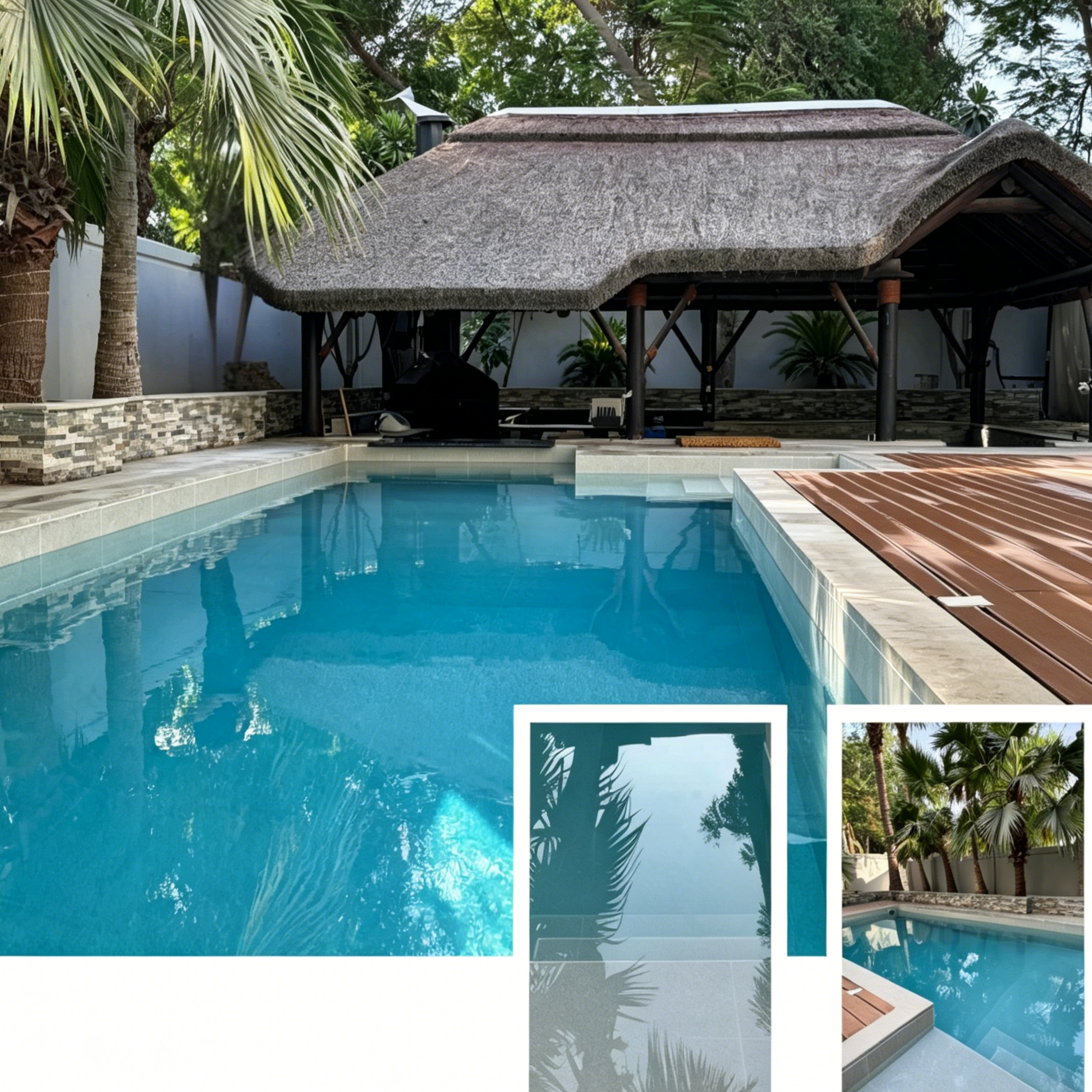 Beige Stone Look Bali Style Pool Tile for Luxury Resorts and Sukabumi Look Pool Alternatives TQ37-66113