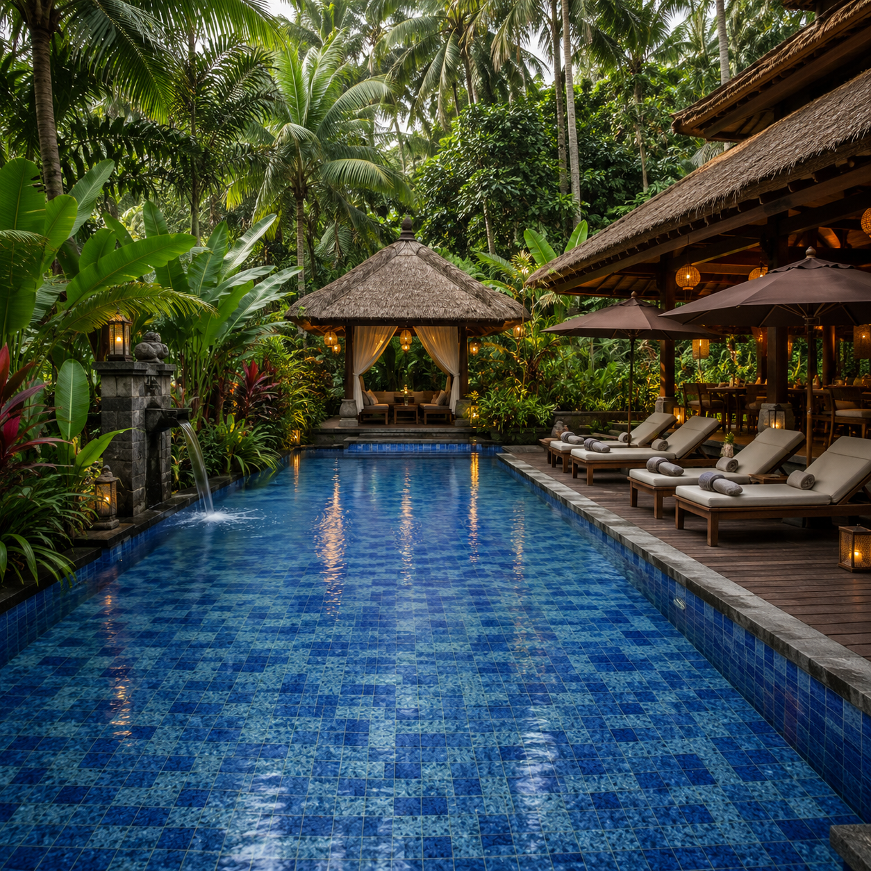 Clear Sky Blue Bali Style Pool Tile for Luxury Pools and Sukabumi Look Outdoor Concepts TQ37-66163