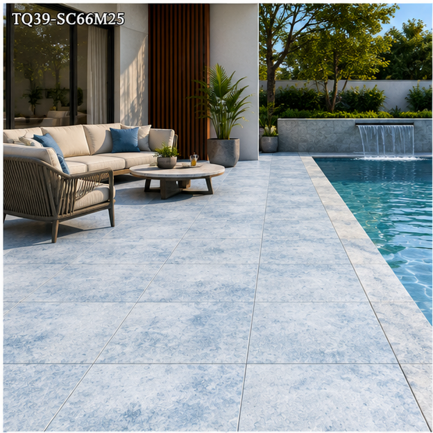 Sky Blue Bali Style Pool Tile for Resort Pools and Sukabumi Look Pool Tile Inspired Outdoor Spaces TQ39-SC66M25