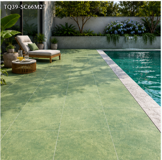 Indian Green Bali Style Pool Tile for Tropical Green Pool Tile and Sukabumi Look Pool Tile Projects TQ39-SC66M27
