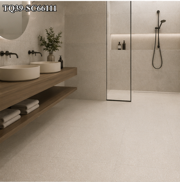 Cream Beige Porcelain Swimming Pool Tile for Spa Pools, Resort Villas and Outdoor Waterline Areas TQ39-SC66111