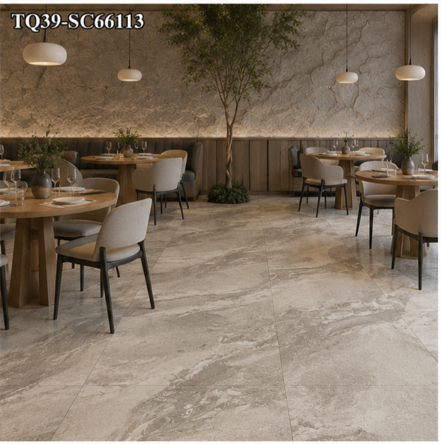 Beige Stone Look Porcelain Pool Tile for Bali Style Resort Pools and Natural Outdoor Water Features TQ39-SC66113