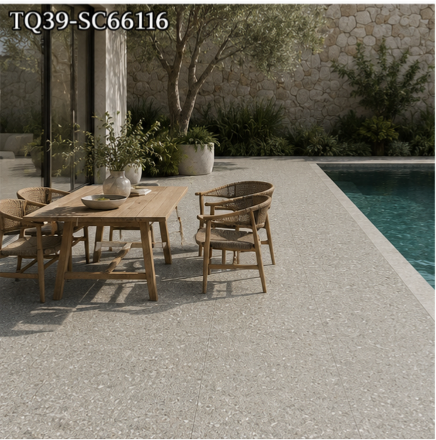 Medium Moonlight Grey Pool Tile for Contemporary Resort Pools and Outdoor Porcelain Water Features TQ39-SC66116