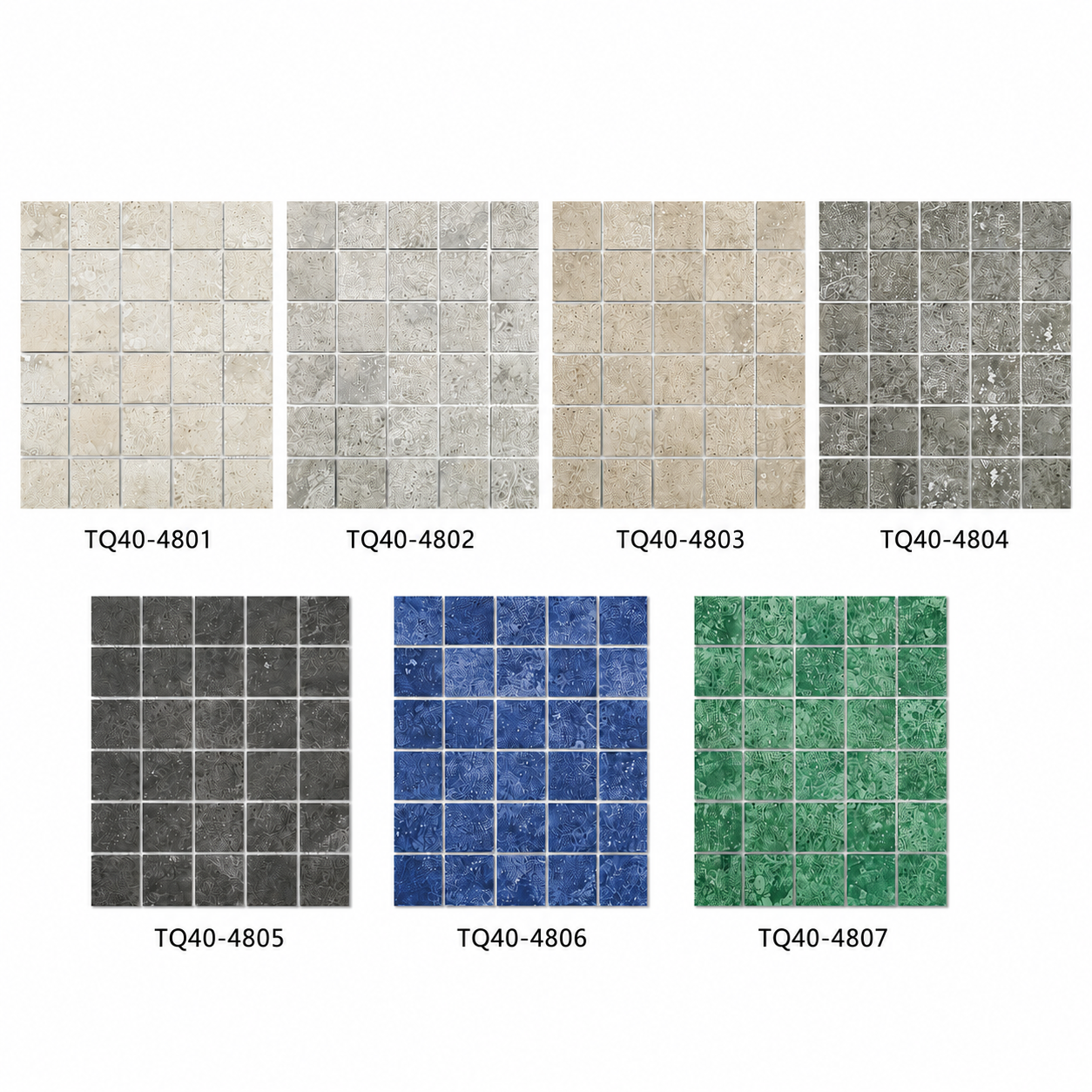 Olive Grey 48x48mm Stone Look Mosaic Tile for Feature Wall, Pool Waterline & Floor – TQ40-4804