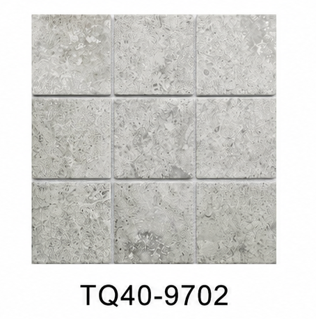 Light Grey 97x97mm Stone Look Mosaic Tile for Bathroom, Shower Floor and Pool Waterline – TQ40-9702