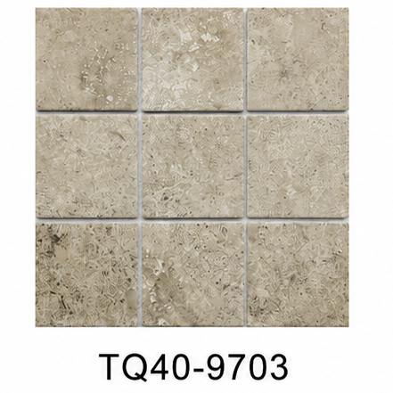Warm Beige 97x97mm Limestone Look Mosaic Floor Tile for Patio, Pool and Bathroom – TQ40-9703