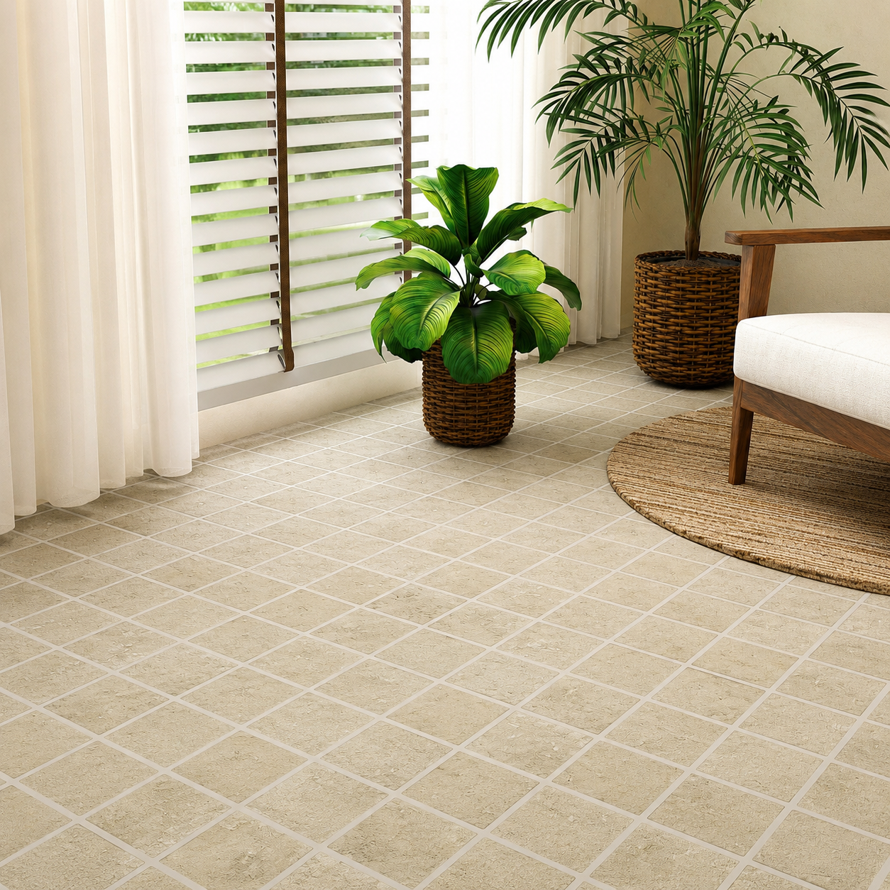 Charcoal Grey 97x97mm Limestone Look Mosaic Tile for Modern Bathroom, Pool and Feature Wall – TQ40-9705