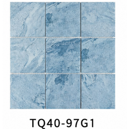 Light Aqua Blue Bali Stone Look 97x97mm Mosaic Pool Tile for Swimming Pool, Spa and Waterline – TQ40-97G1