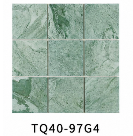 Tropical Green Bali Stone Look 97x97mm Mosaic Tile for Resort Pool, Spa and Bathroom Wall – TQ40-97G4