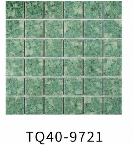 Light Tropical Green 48x48mm Inkjet Mosaic Pool Tile for Spa, Bathroom Wall and Outdoor Wet Area – TQ40-7921