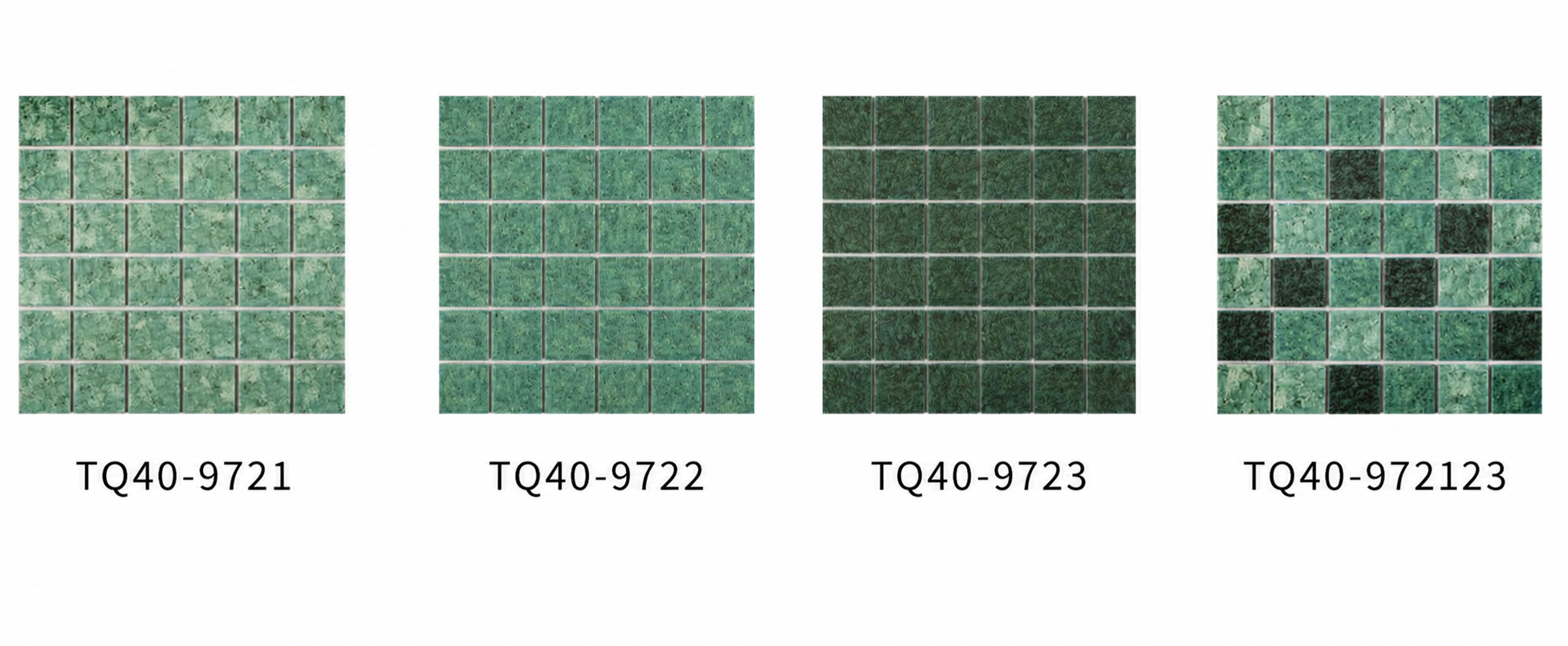 Mixed Tropical Green 48x48mm Mosaic Pool Tile Blend for Resort Pool, Spa and Outdoor Wall – TQ40-792123