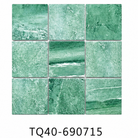 Aqua Green 97x97mm Natural Stone Look Mosaic Tile for Pool, Spa, Shower Wall and Outdoor Wet Area – TQ40-690715