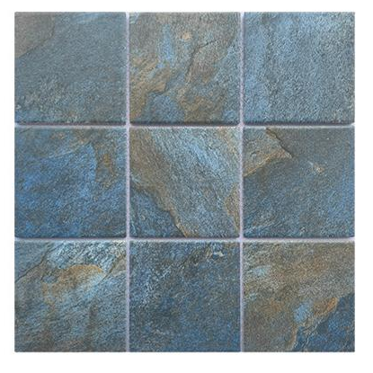 Vintage Ocean Blue 97x97mm Stone Look Mosaic Pool Tile for Pool Wall, Spa and Bathroom Feature Wall – TQ40-97S01