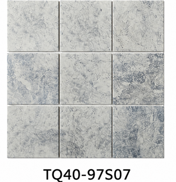 Ice White Grey 97x97mm Stone Look Mosaic Pool Tile for Swimming Pool, Spa and Waterline – TQ40-97S07