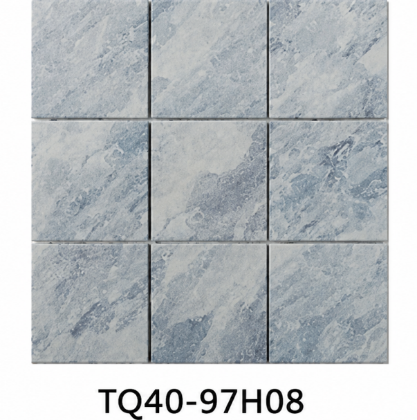 Ice Grey Vein 97x97mm Stone Look Mosaic Pool Tile for Spa, Pool Wall and Outdoor Wet Area – TQ40-97H08